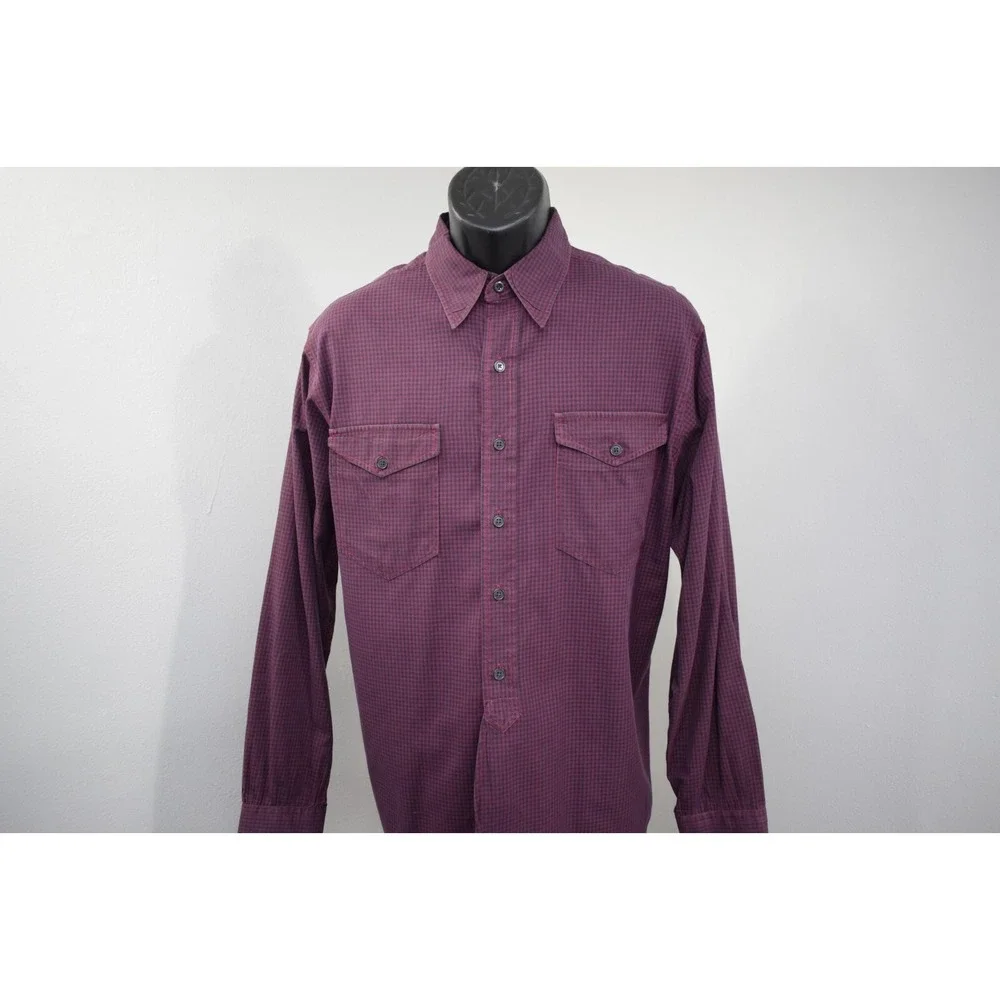VTG Polo Ralph Lauren Woodsman Workshirt Plaid Long Sleeve‎ Mens Size Medium